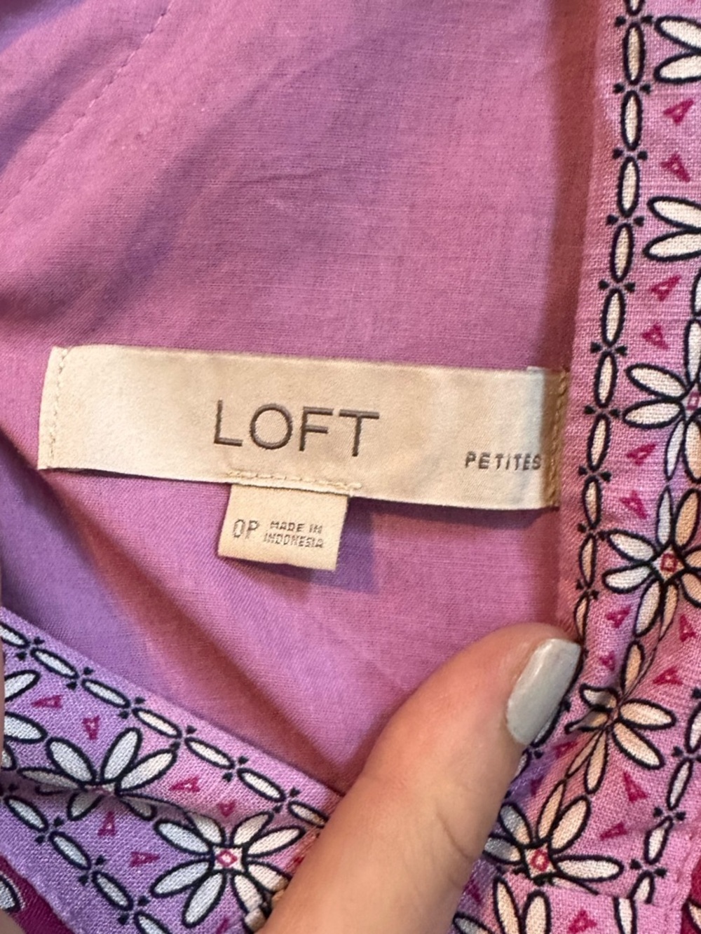 NWOT Loft Pink Floral Border Ruffle
Pocket Dress Sz 0 petite - Picture 5 of 6